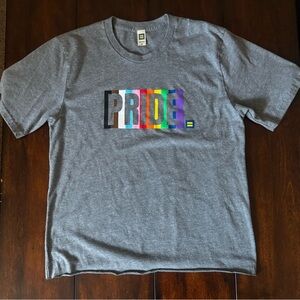 HRC Pride Graphic Tee - Gray with Rainbow Letters